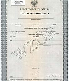 Odbiór świadectw maturalnych