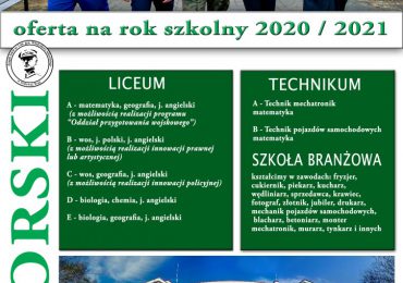 Kierunki kształcenia w ZS1 na rok szkolny 2020/2021