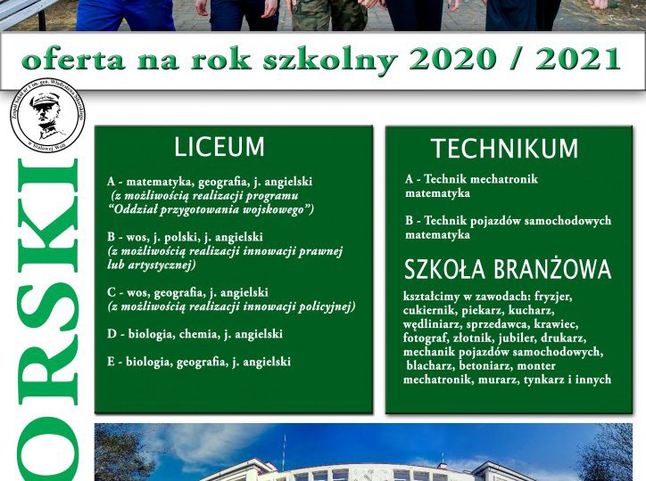 Kierunki kształcenia w ZS1 na rok szkolny 2020/2021