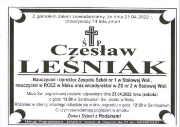 Śp. mgr inż. Czesław Leśniak