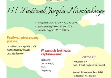 WYNIKI KONKURSU W RAMACH III FESTIWALU JĘZYKA NIEMIECKIEGO