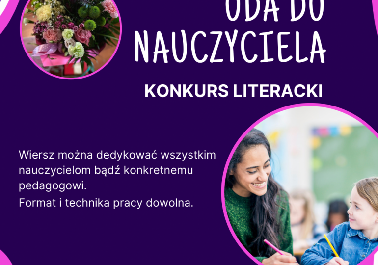 konkurs literacki "Oda do Nauczyciela
