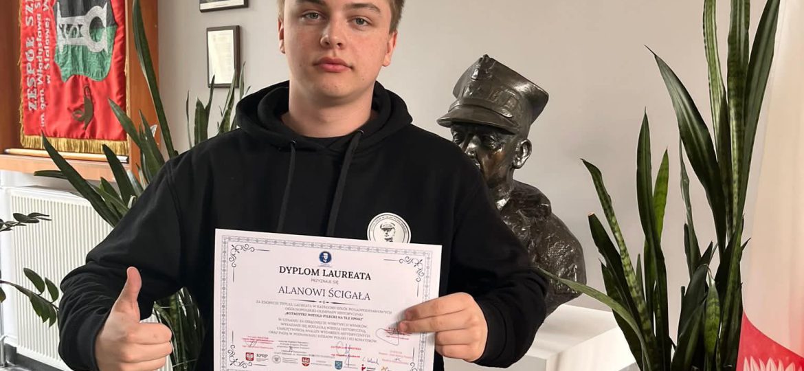 Sukces naszego ucznia w ogólnopolskim konkursie historycznym